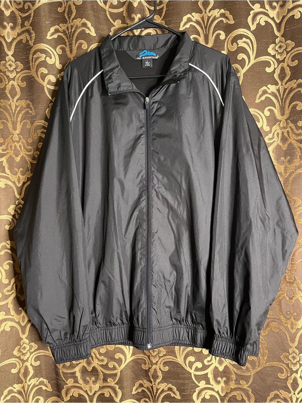 Tri-Mountain Men's Black Lightweight Windbreaker Jacket